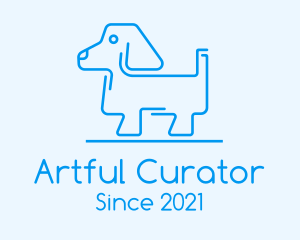 Blue Dog Line Art logo design