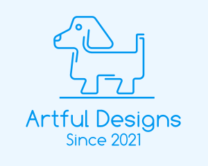 Blue Dog Line Art logo design