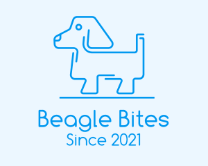 Beagle - Blue Dog Line Art logo design