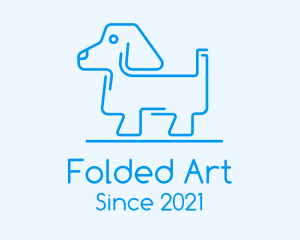 Blue Dog Line Art logo design