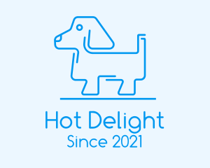 Blue Dog Line Art logo design