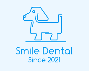 Pet Clinic - Blue Dog Line Art logo design