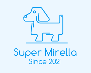 Nursery - Blue Dog Line Art logo design