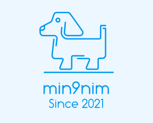Blue Dog Line Art logo design