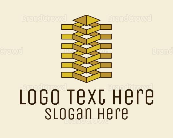 3D Gold Building Logo