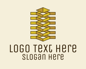 3D Gold Building  logo design