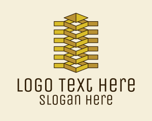 3D Gold Building  Logo