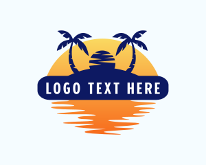 Sunbathing - Summer Island Beach logo design