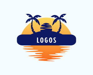 Vacation - Summer Island Beach logo design