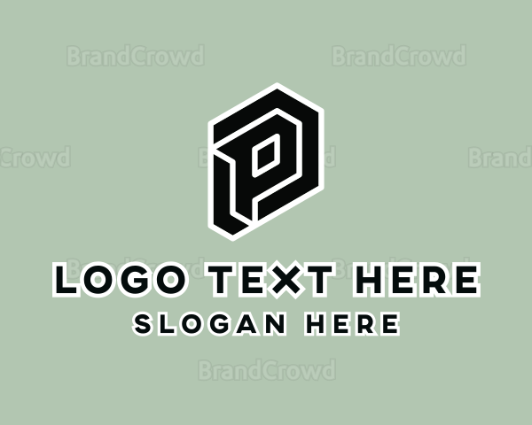 Geometrical Business Letter P Logo