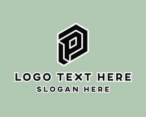 Letter P - Geometrical Business Letter P logo design