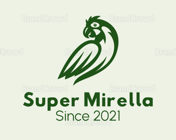 Green Wild Parrot Logo