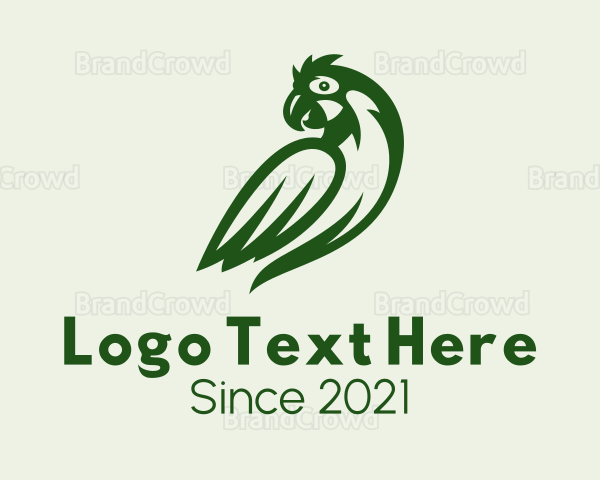 Green Wild Parrot Logo