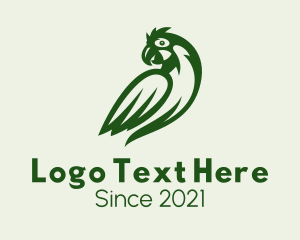 Bird Observatory - Green Wild Parrot logo design