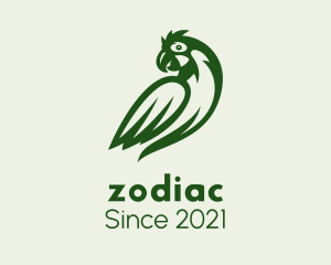 Tropical Bird - Green Wild Parrot logo design