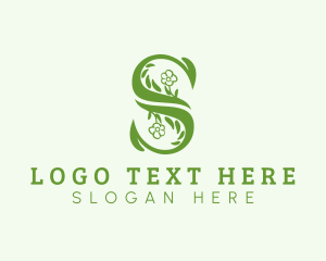 Floristry - Eco Flower Letter S logo design