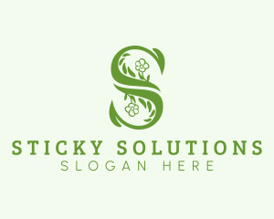 Eco Flower Letter S logo design