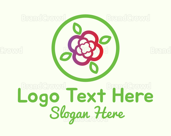 Circle Flower Leaf Logo