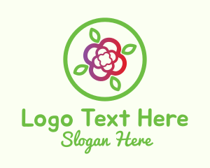 Circle Flower Leaf Logo