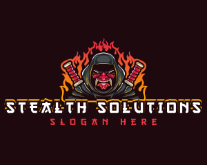 Stealth - Flame Ninja Samurai logo design