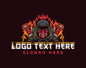 Mascot - Flame Ninja Samurai logo design