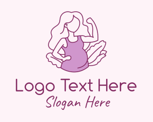 Childcare - Pregnant Mother Mom logo design