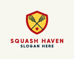 Squash - Lacrosse Team Player logo design