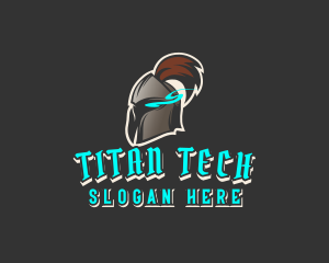 Titan - Knight Helmet Gaming logo design