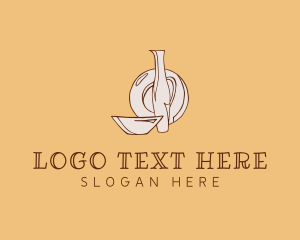 Dish - Ceramic Pottery Kitchenware logo design