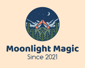 Nighttime - Forest Night Camp logo design