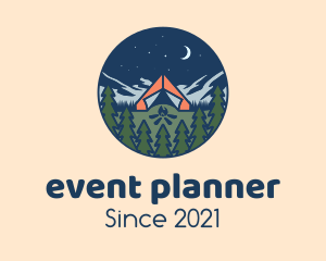Camping - Forest Night Camp logo design