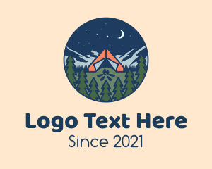 Night - Forest Night Camp logo design