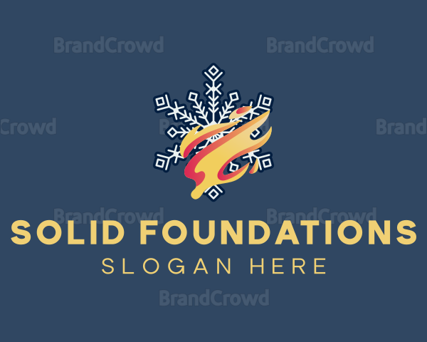 Snowflake Fire Gradient Logo