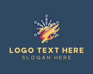 Blazing - Snowflake Fire Gradient logo design