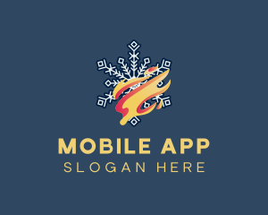 Snowflake Fire Gradient Logo