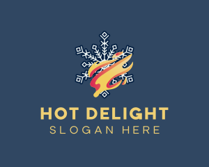 Snowflake Fire Gradient logo design