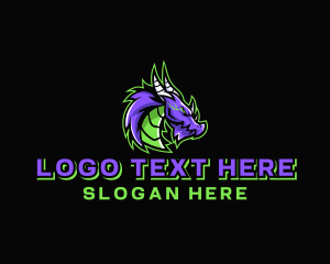 Mythical - Electric Dragon Gamer logo design