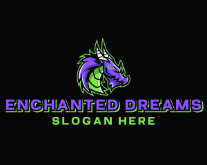 Fantasy - Electric Dragon Gamer logo design