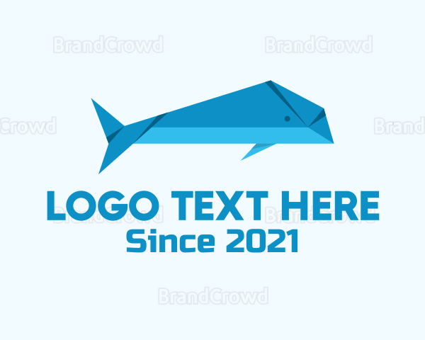 Blue Whale Origami Logo