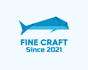 Blue Whale Origami logo design