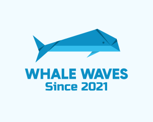 Whale - Blue Whale Origami logo design