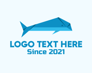Sea Creature - Blue Whale Origami logo design
