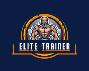 Masculine Buff Man Trainer logo design