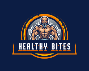 Masculine Buff Man Trainer logo design