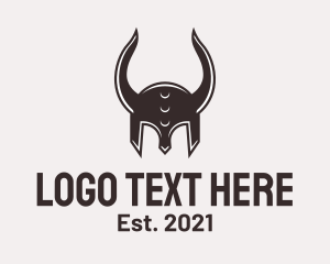 Gladiator Helmet - Medieval Viking Helmet logo design