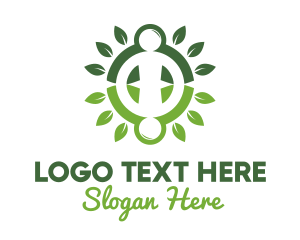 Climate Emergency - Green Leaves People logo design