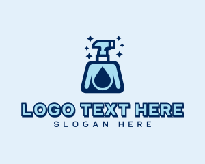 Cleaner - Clean Spray Bottle Droplet logo design