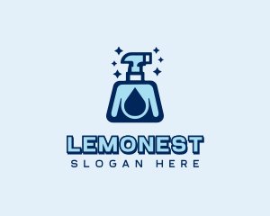 Clean Spray Bottle Droplet Logo