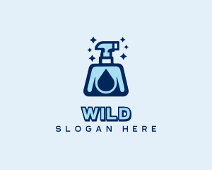 Clean Spray Bottle Droplet Logo