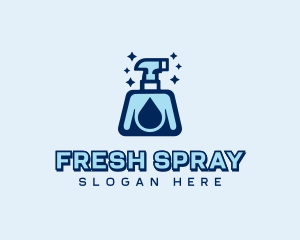 Clean Spray Bottle Droplet logo design